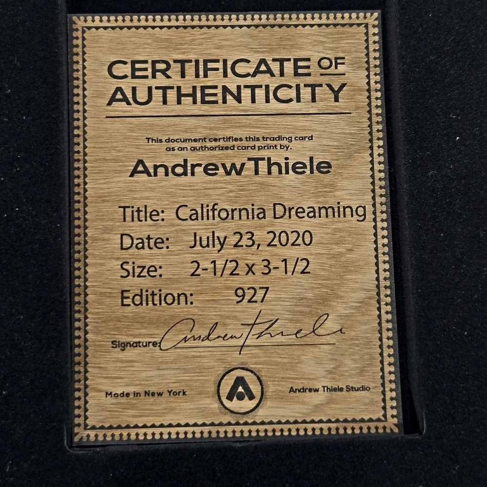 NEW Andrew Thiele-California Dreaming Heritage Card Topps Project 2020 #/927 NIB
